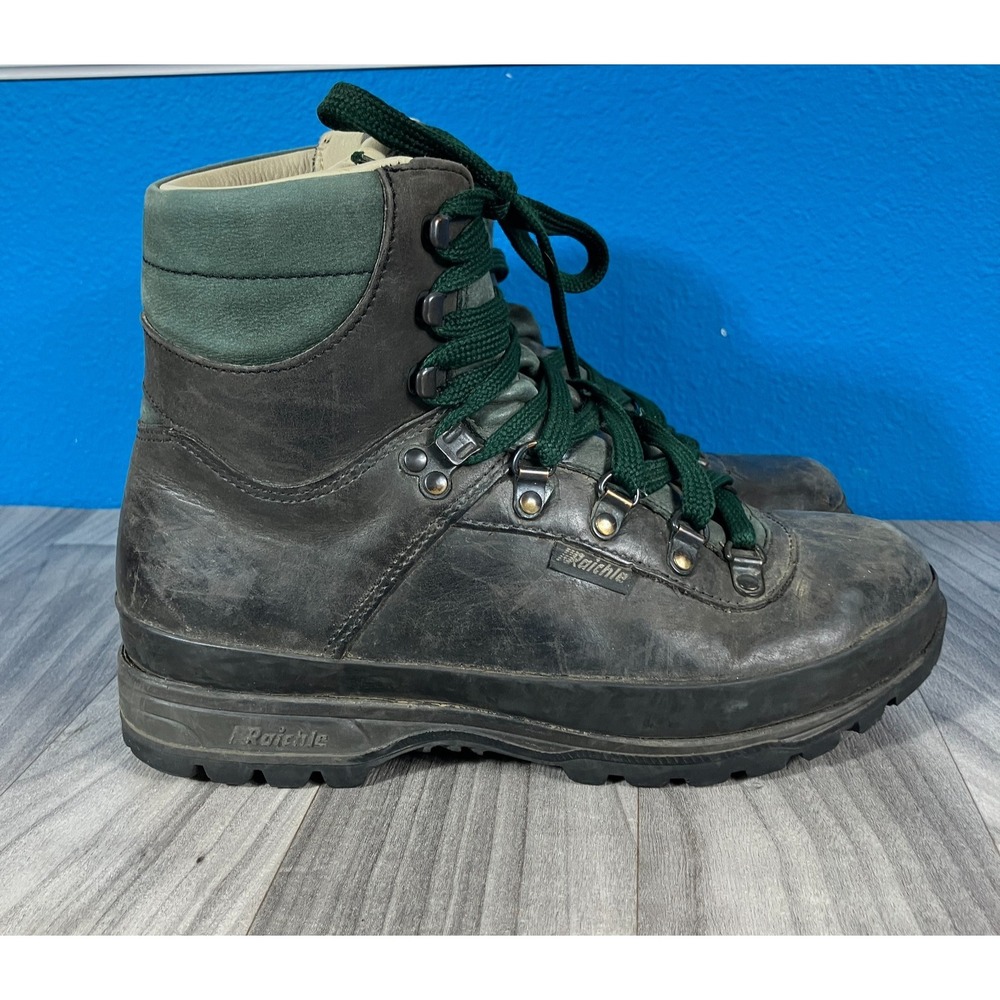 Raichle Switzerland Mountaineering Hiking Boots UK 6.5‎ Mens Size 7 M Leather